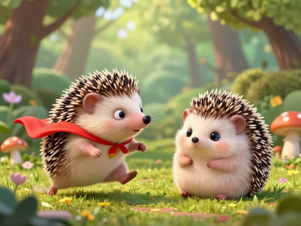 Comic Igel und Kawaii Igel in verschiedenen Posen