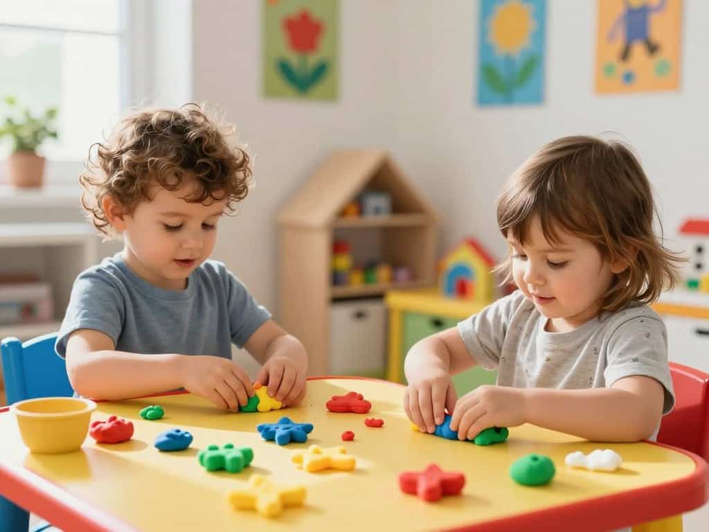 Farben lernen Kleinkinder durch Kneten