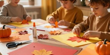 Herbst Basteln Tonpapier