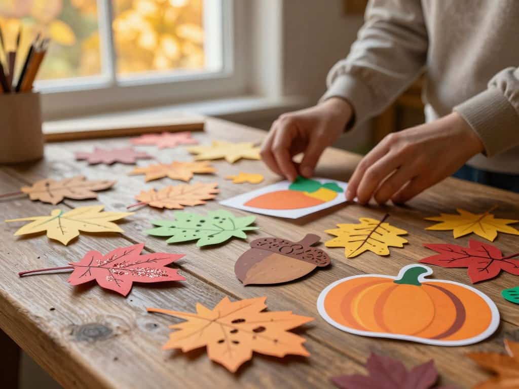 Herbstmotive aus Tonpapier gestalten