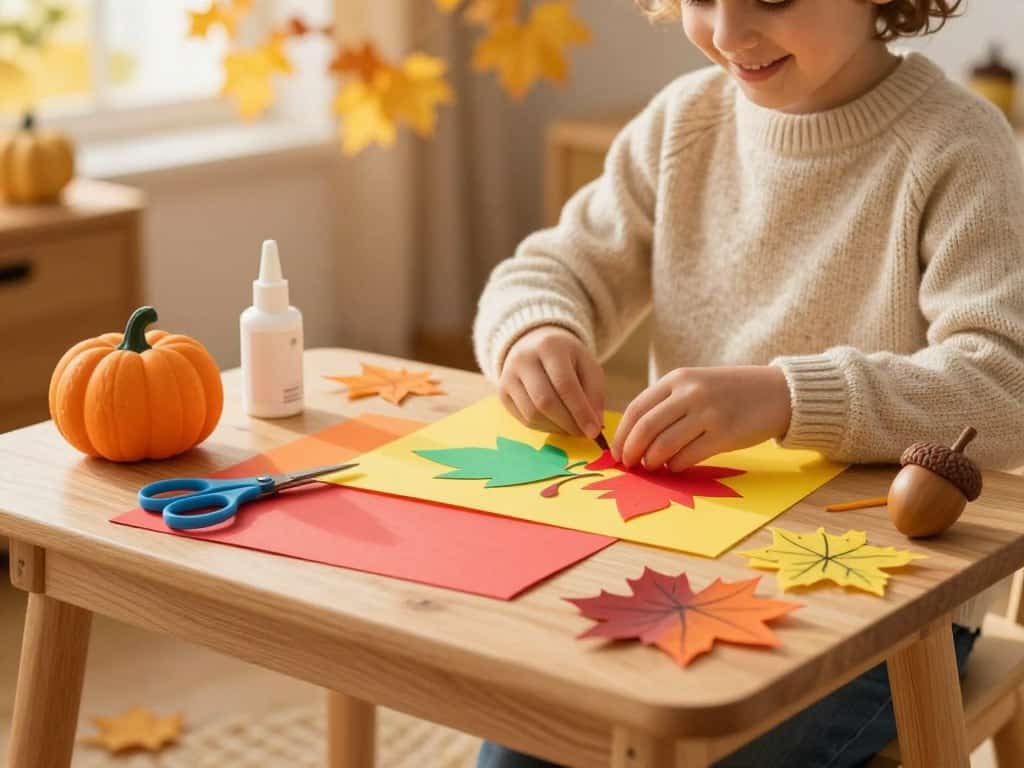 Kreative Bastelideen für Kinder im Herbst mit Tonpapier