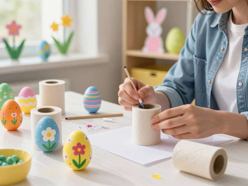 Kreative Osterdeko aus Toilettenpapierrollen basteln