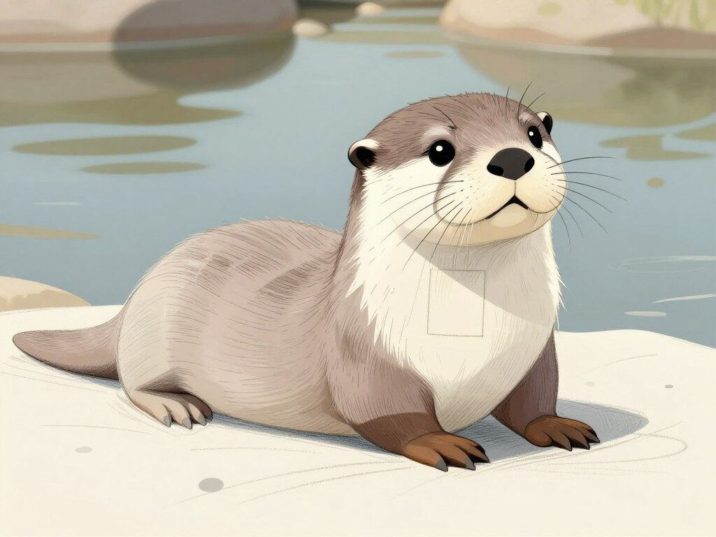 Otter Skizze mit geometrischen Grundformen