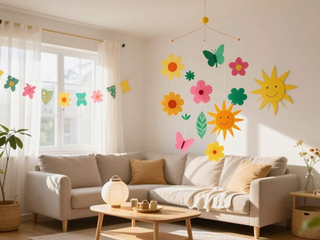 Sommerliche Dekoration aus Papier für Wohnzimmer