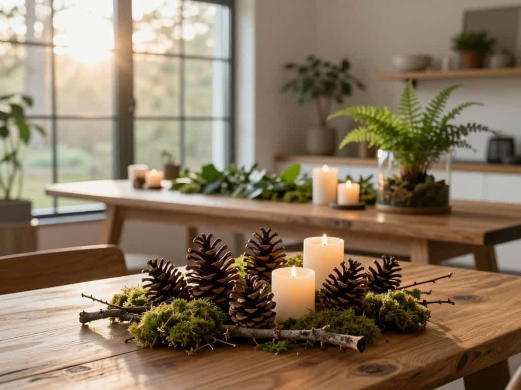 Walddeko aus Naturmaterialien für stilvolle Wohndekorationen