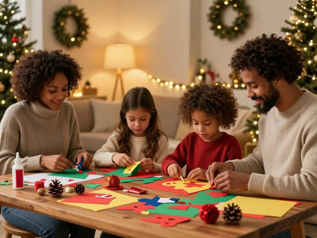 Weihnachtsvorbereitung basteln mit Familie