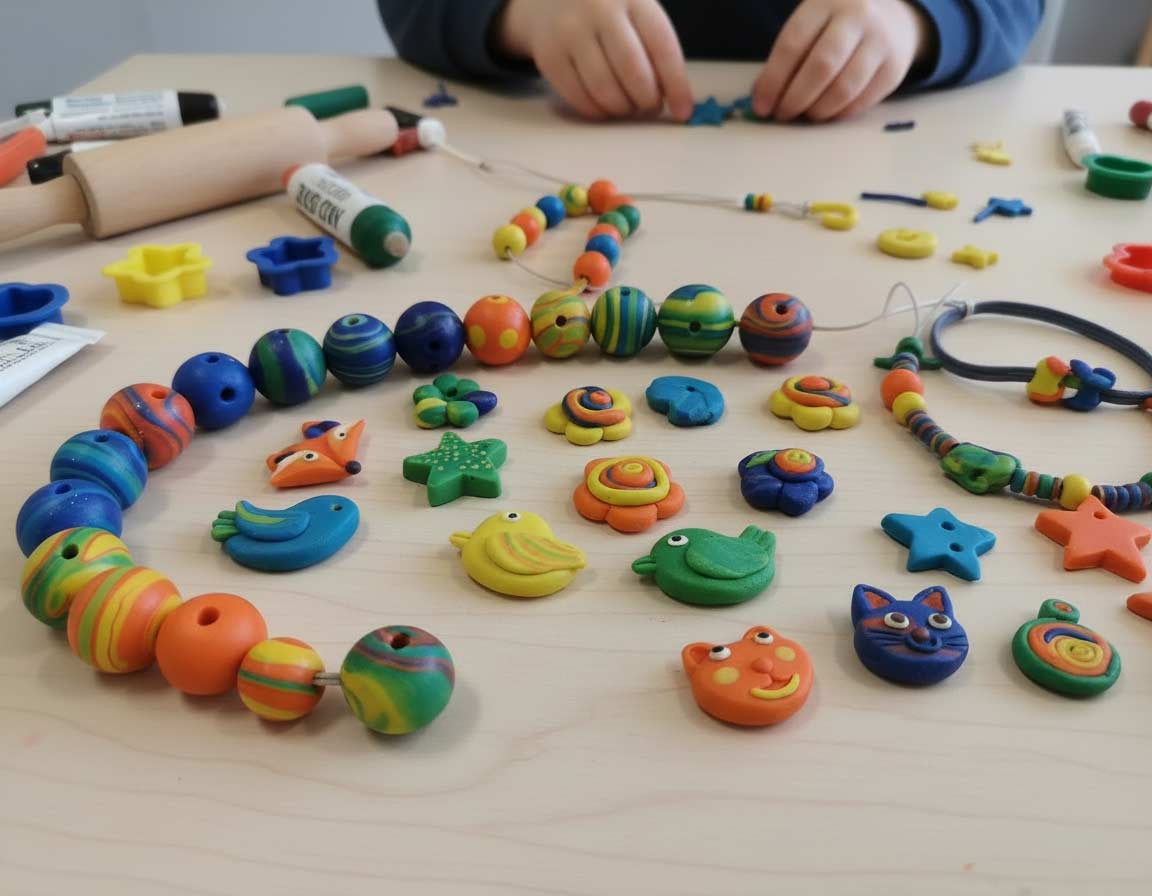 Knete-Schmuck basteln – Bunte Perlen, Anhänger und Figuren modellieren Knete-Schmuck basteln – Bunte Perlen, Anhänger und Figuren modellieren