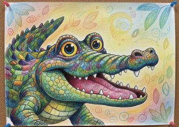Krokodil malen