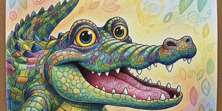 Krokodil malen