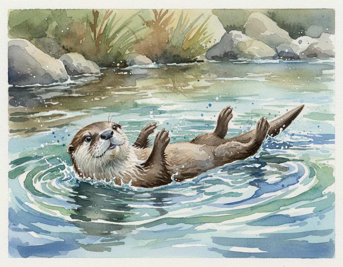 Gemalter Otter Gemalter Otter