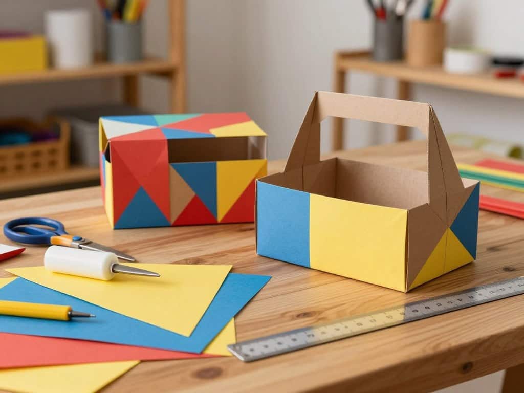 Bastelanleitung Werkzeugkiste aus Papier DIY