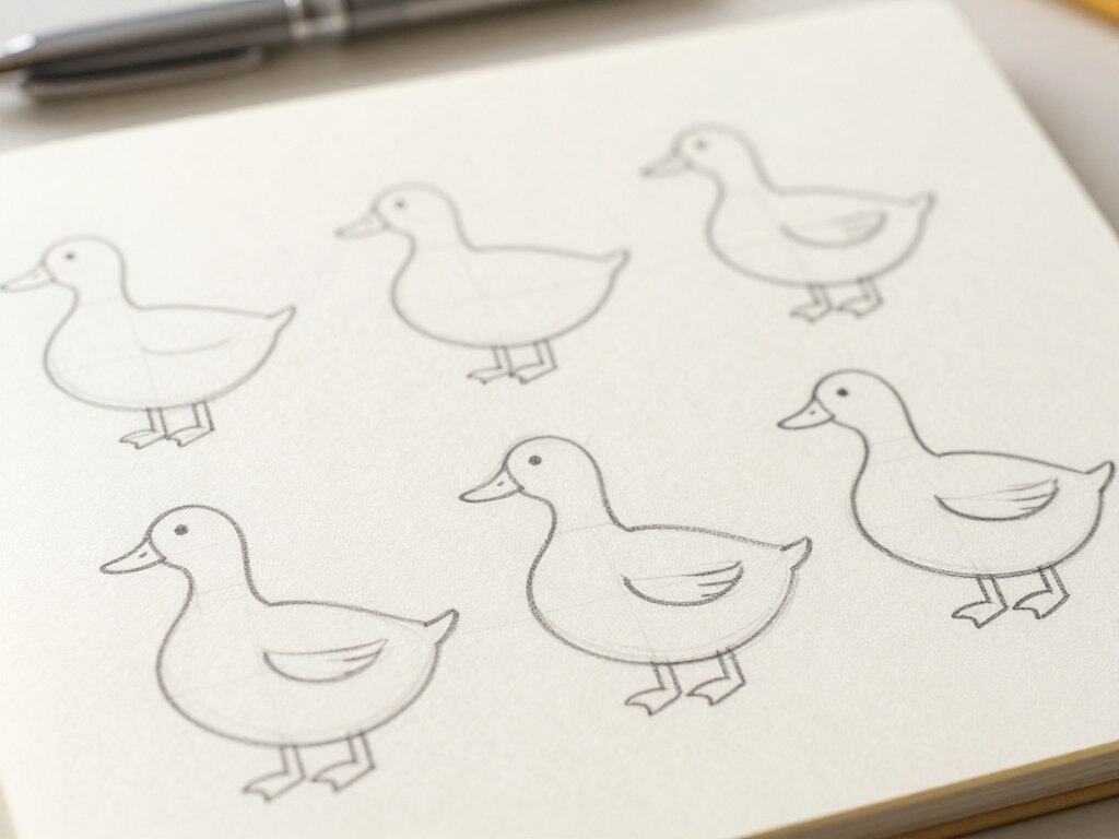 Ente zeichnen Anleitung mit Grundformen