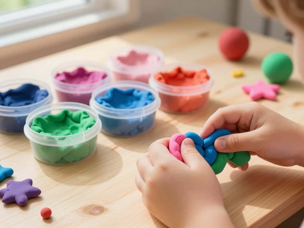 Farben mischen Kneten mit verschiedenen Knetmasse Farben