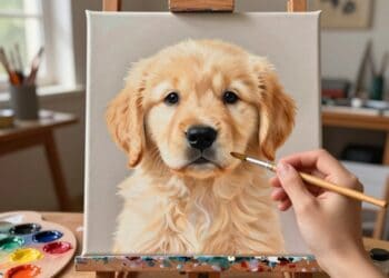 Hund Welpe malen
