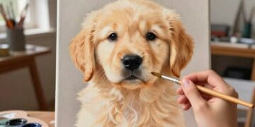 Hund Welpe malen