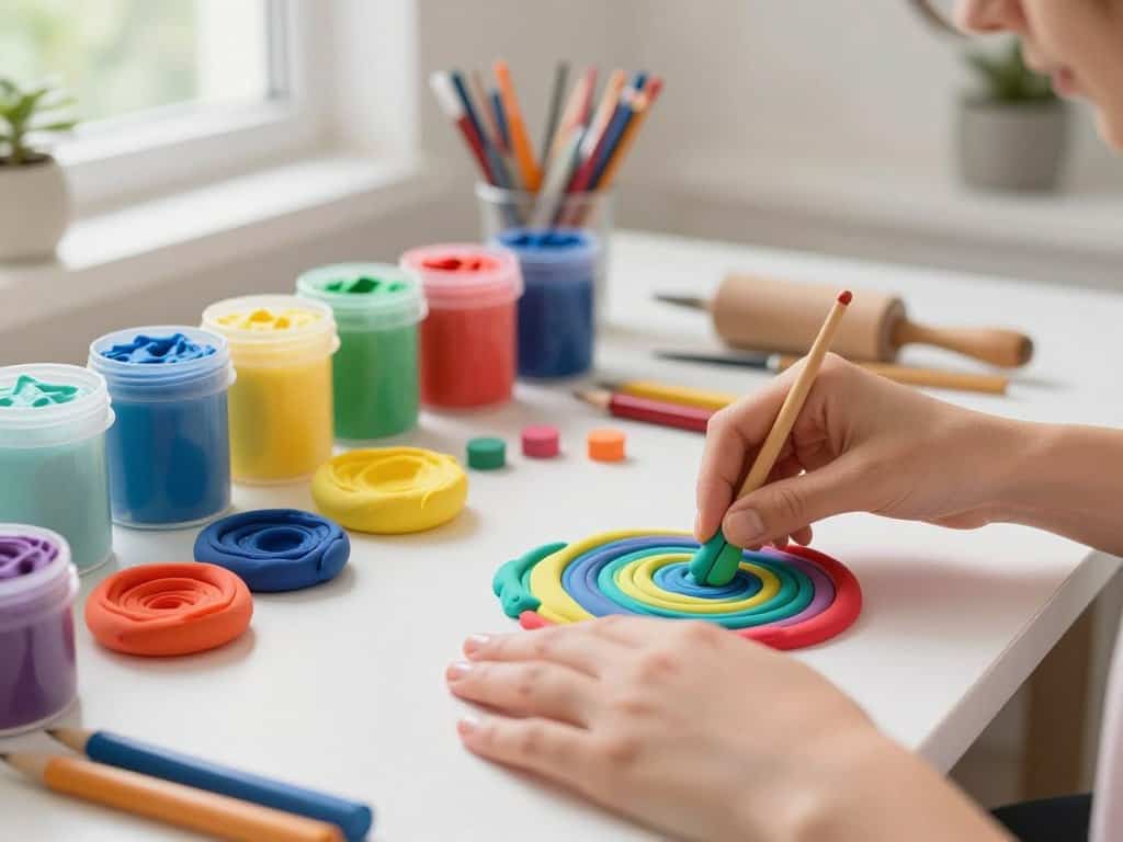 Knete-Farben mischen mit verschiedenen Techniken