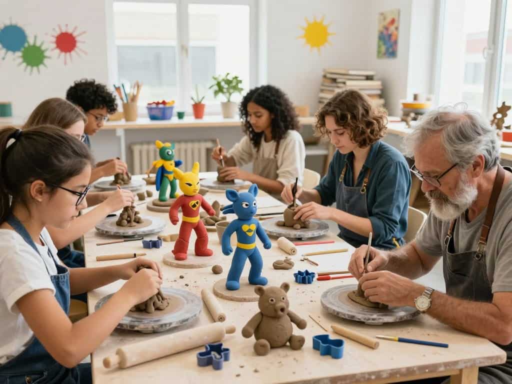 Knete Helden modellieren mit verschiedenen Techniken
