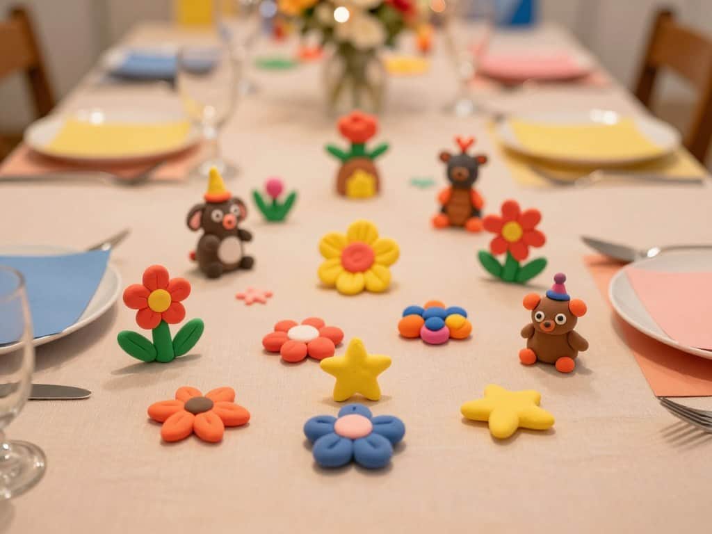 Knete-Party-Deko Centerpieces und Tischdekoration
