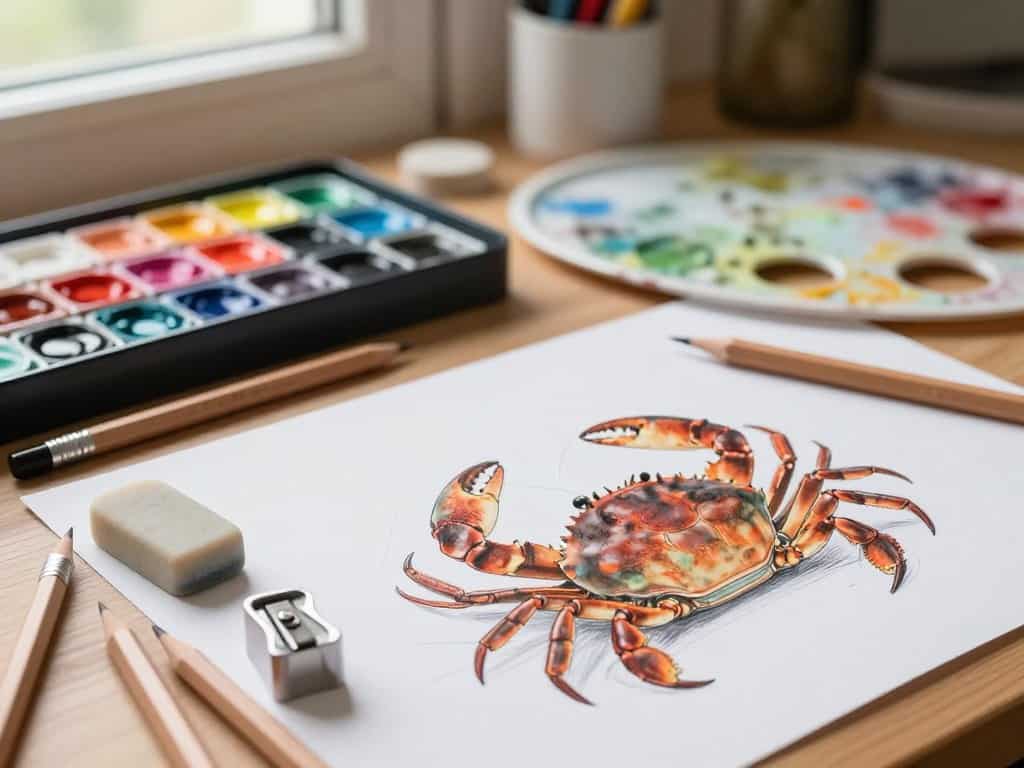 Krabbe Bleistift Zeichenmaterialien und Werkzeuge
