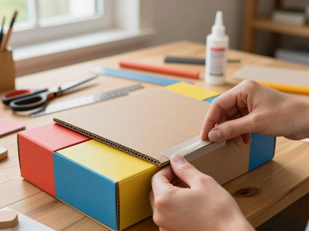 Papier Werkzeugkiste verstärken mit Wellpappe