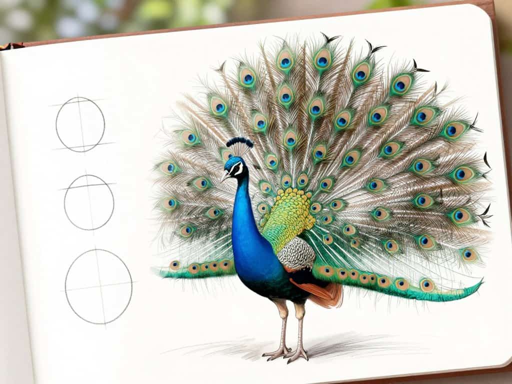 Pfau Proportionen grundformen skizzieren