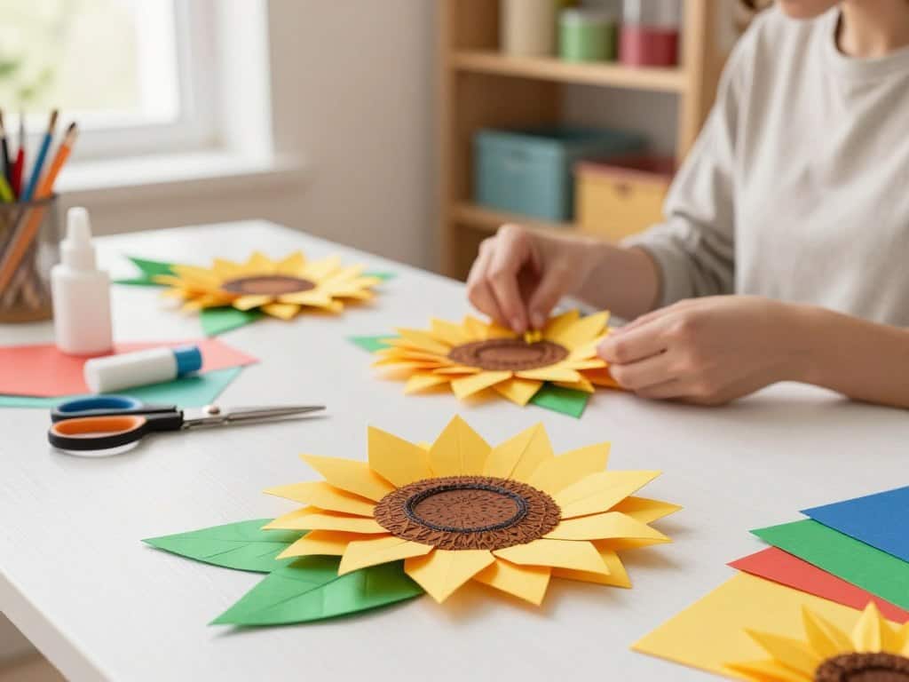 Sonnenblume basteln Anleitung für verschiedene Techniken