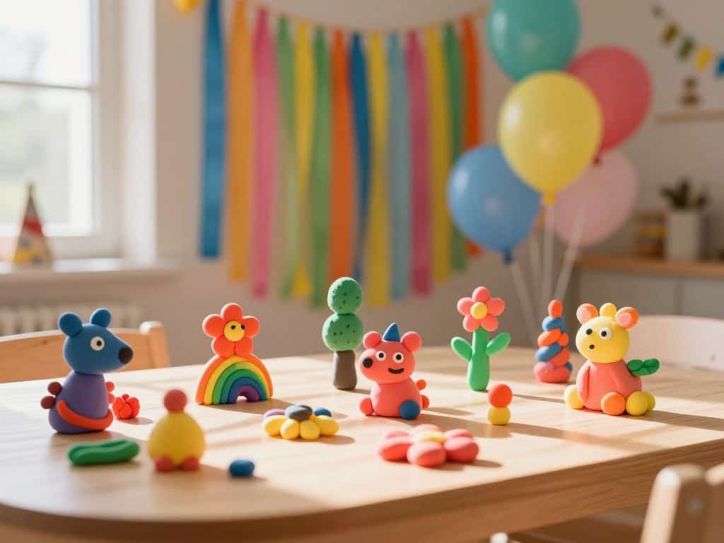 Themenparty Dekoration aus Knete für Kindergeburtstag