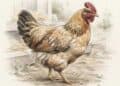 Fortgeschrittene Buntstiftzeichung von einem Huhn