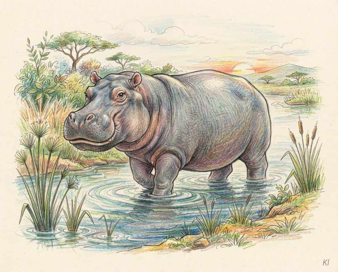 Wie zeichnet man ein Nilpferd? Wie zeichnet man ein Nilpferd?