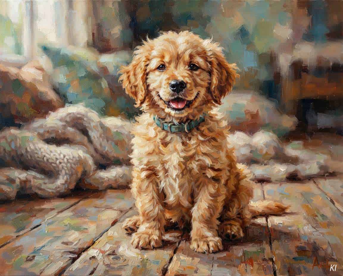 Hundewelpe in Acryl Hundewelpe in Acryl