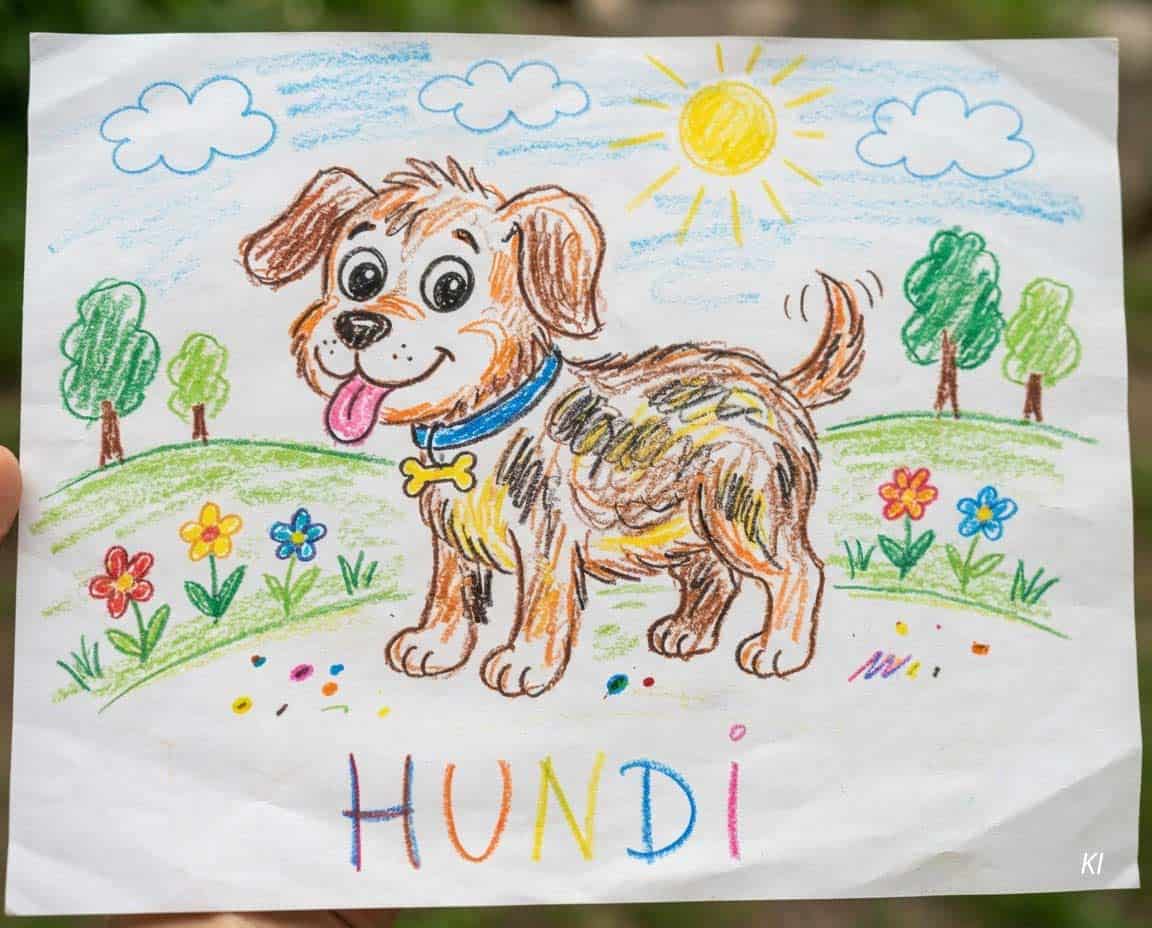 Hundewelpe Kinderzeichnung Hundewelpe Kinderzeichnung