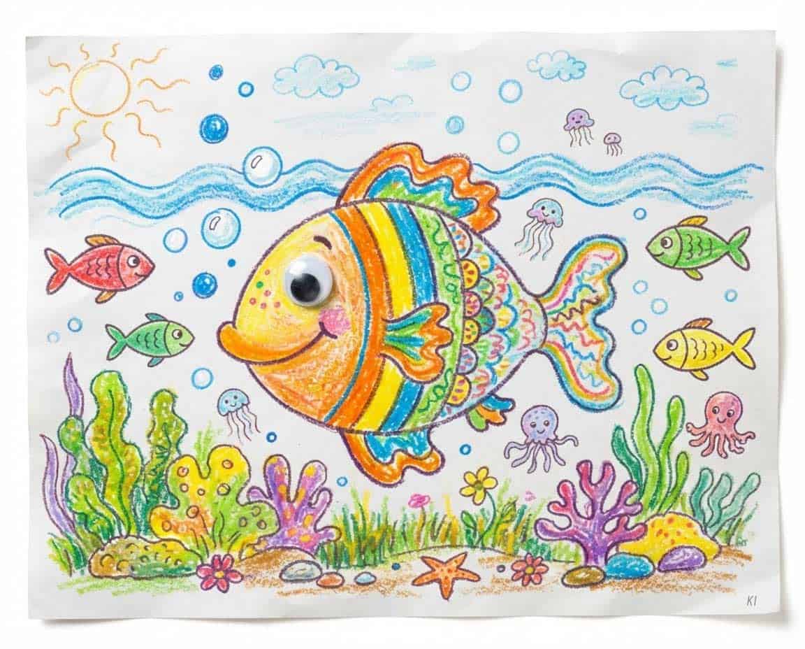 Kinderzeichnung von einem Fisch Kinderzeichnung von einem Fisch