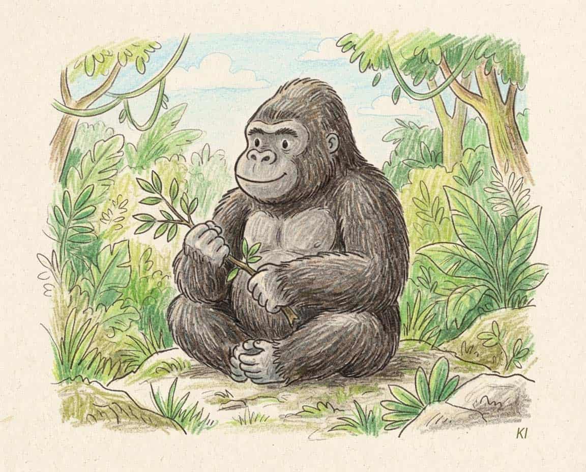 Wie zeichnet man einen Gorilla? Einfache Buntstiftzeichnung Wie zeichnet man einen Gorilla? Einfache Buntstiftzeichnung
