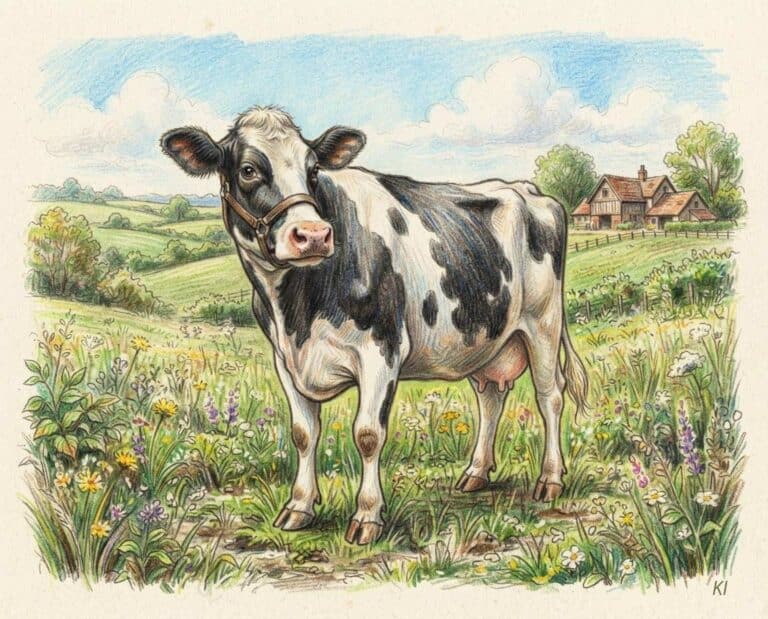 Mehr über den Artikel erfahren Zeichnung von einem Kuhmotiv – Wie zeichnet man eine Kuh?