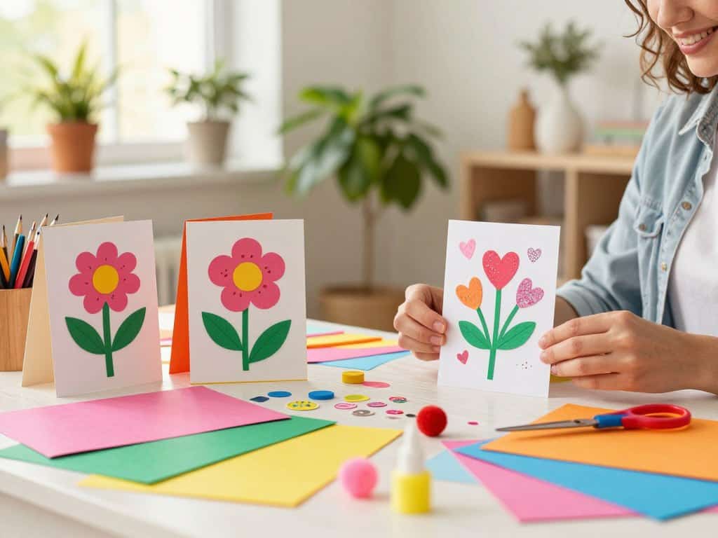 Bastelideen Muttertag mit bunten Materialien