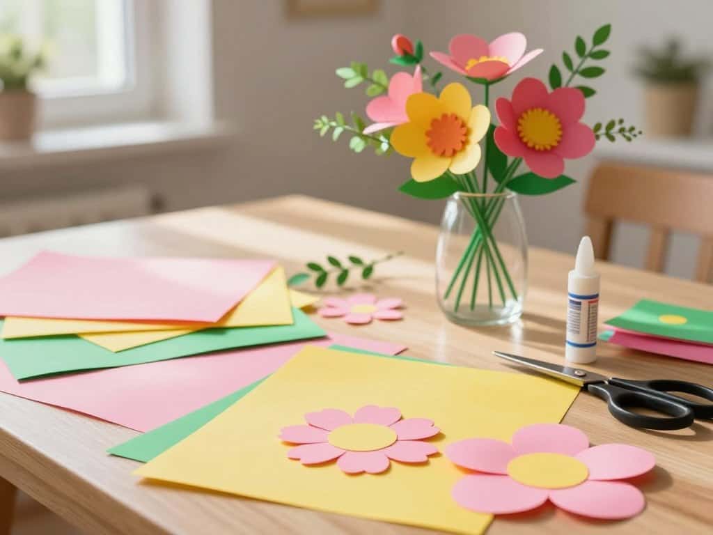Bastelmaterialien für Papierblumen basteln