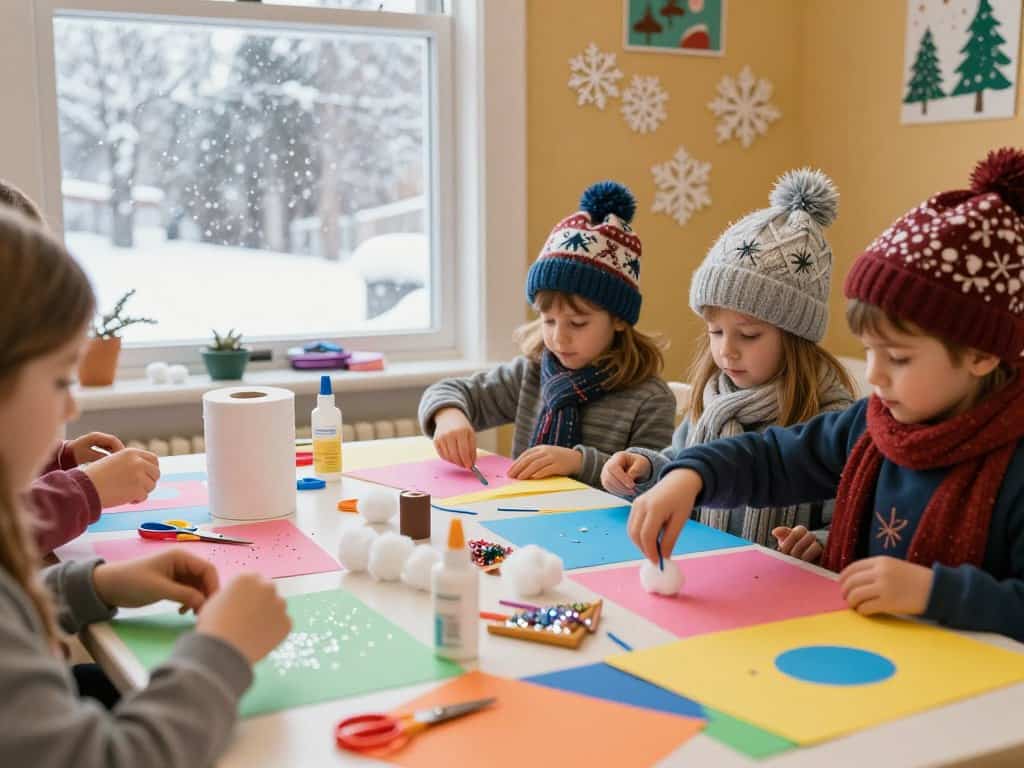 Basteln mit Kindern Winterbasteleien Materialien vorbereiten