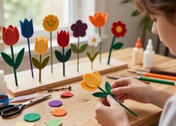 Blumen am Stiel basteln