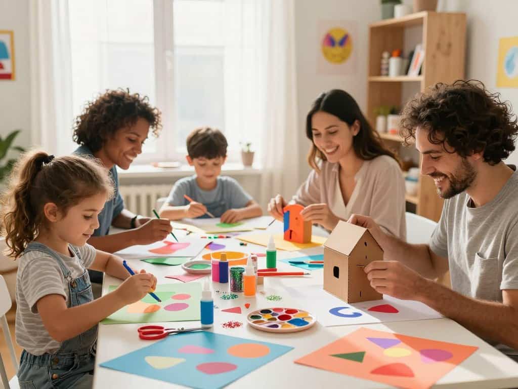 Familienbasteln mit verschiedenen Bastelprojekten