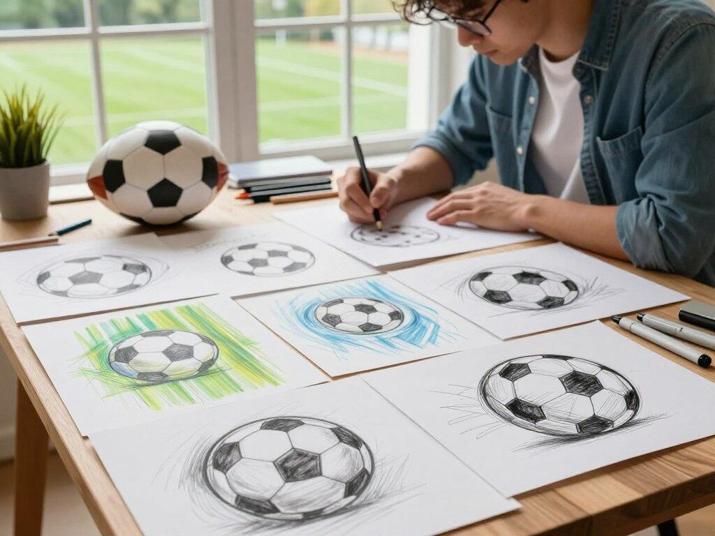 Kreative Variationen beim Fußball malen