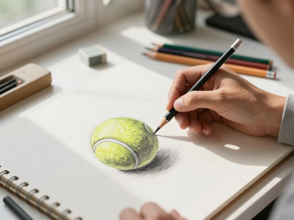 Tennisball zeichnen Anfänger häufige Fehler