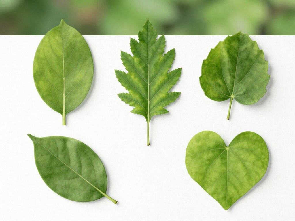 Verschiedene Blattformen und Grundformen Blatt Verschiedene Blattformen und Grundformen Blatt
