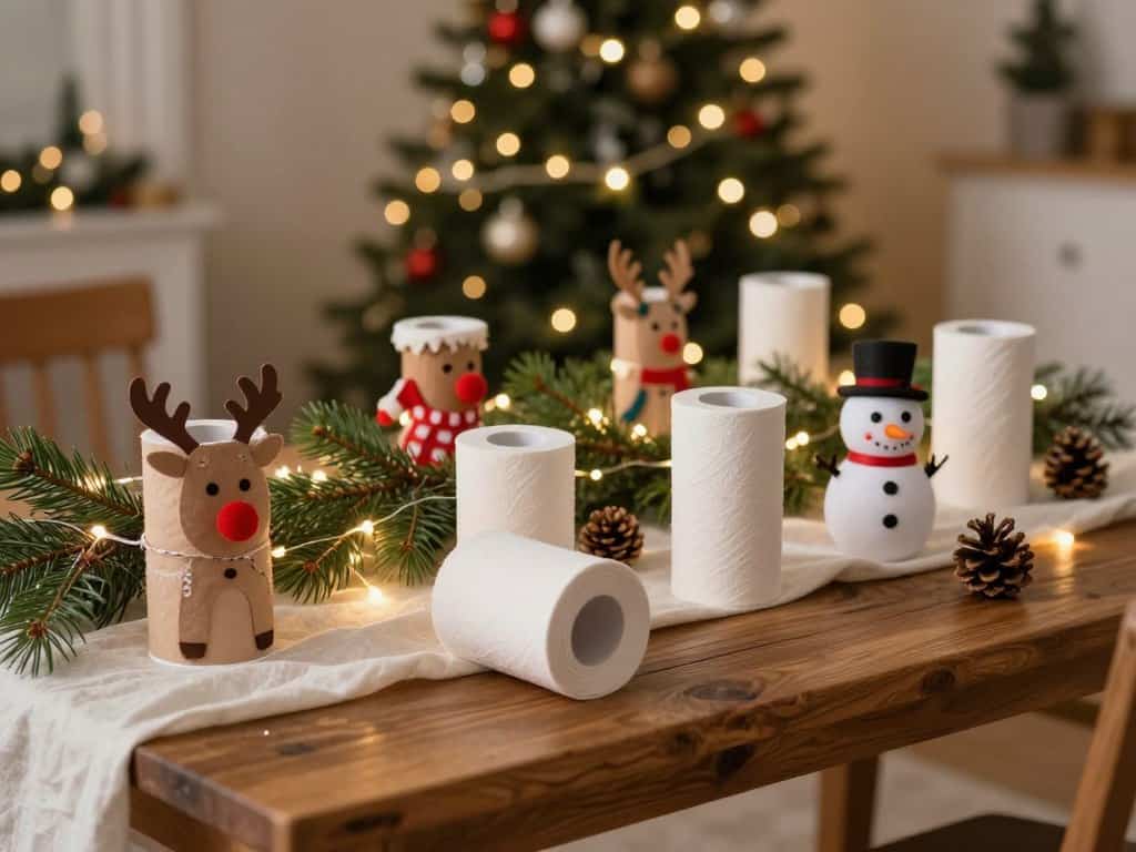 Weihnachtsdeko DIY aus Klopapierrollen