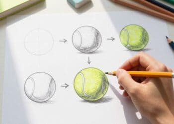 Wie zeichnet man Tennisball?