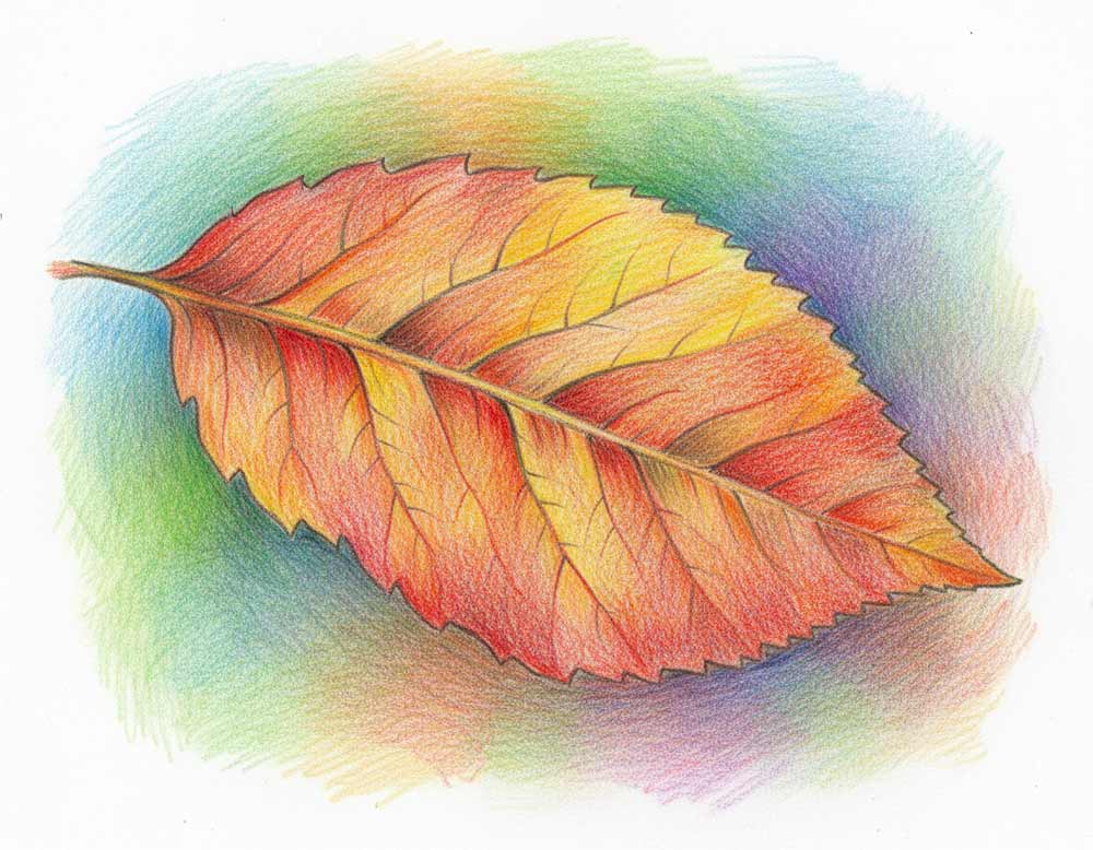 Zeichnung von einem Herbstblatt Zeichnung von einem Herbstblatt