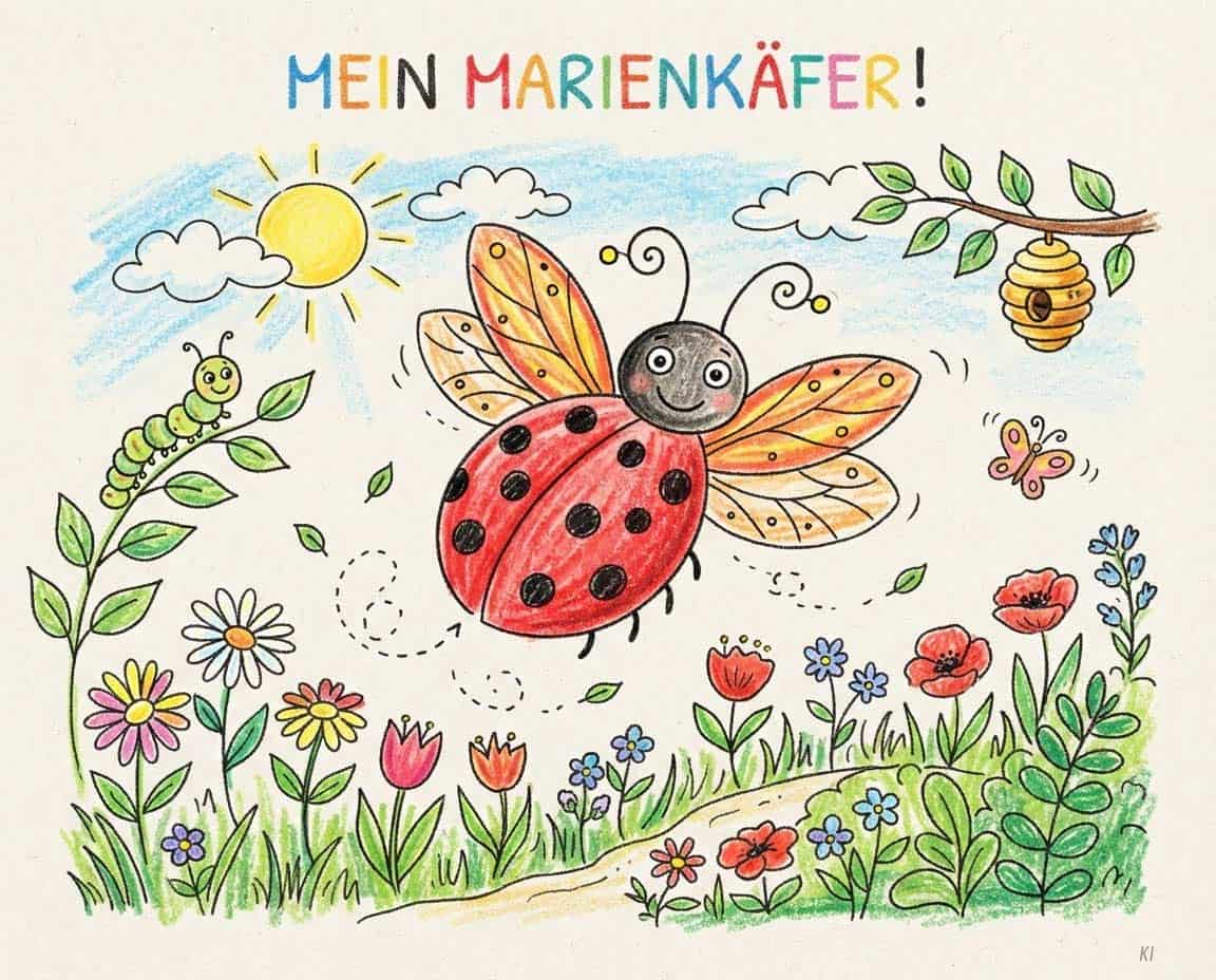 Marienkäfer Kinderzeichnung Marienkäfer Kinderzeichnung