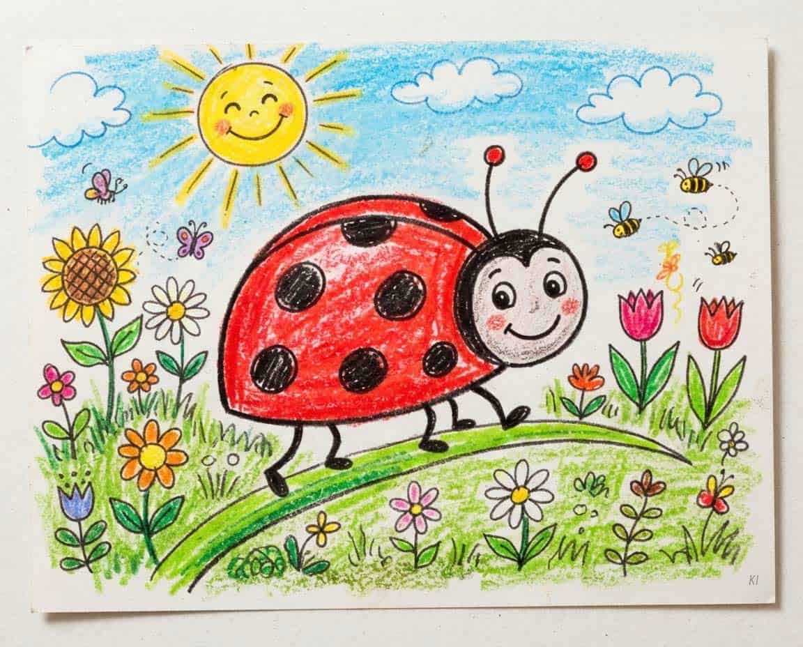 Marienkäfer Kinderzeichnung Marienkäfer Kinderzeichnung